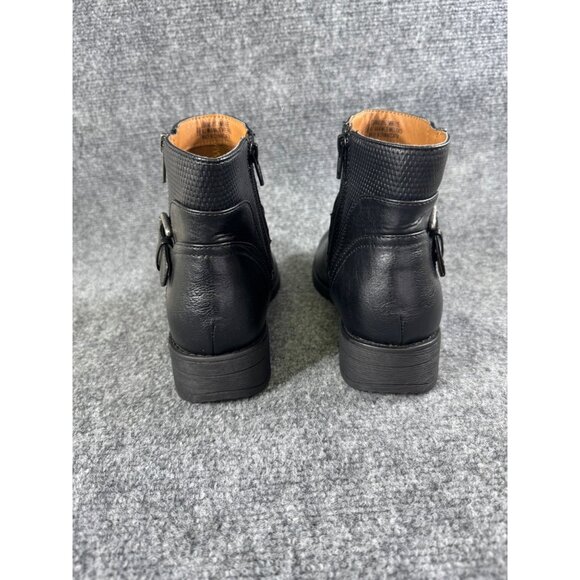 Eurosoft By Sofft Womens 8M Cymberlee Black Ankle Boots  Side Zipper & Buckle - Picture 12 of 16